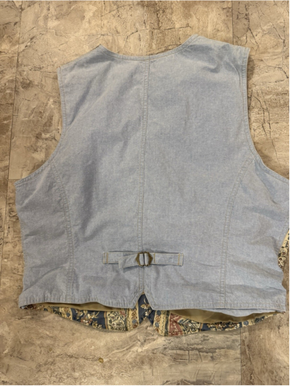 VTG 90s Liz Claiborne Lizwear 100% Cotton Women's Floral Western Vest Size L - Picture 5 of 6